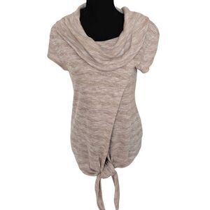 Kokoon Womens Lightweight Cap Sleeve Cowl Neck Sweater Beige White Large